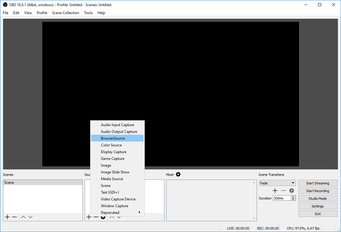 Select Browser Source